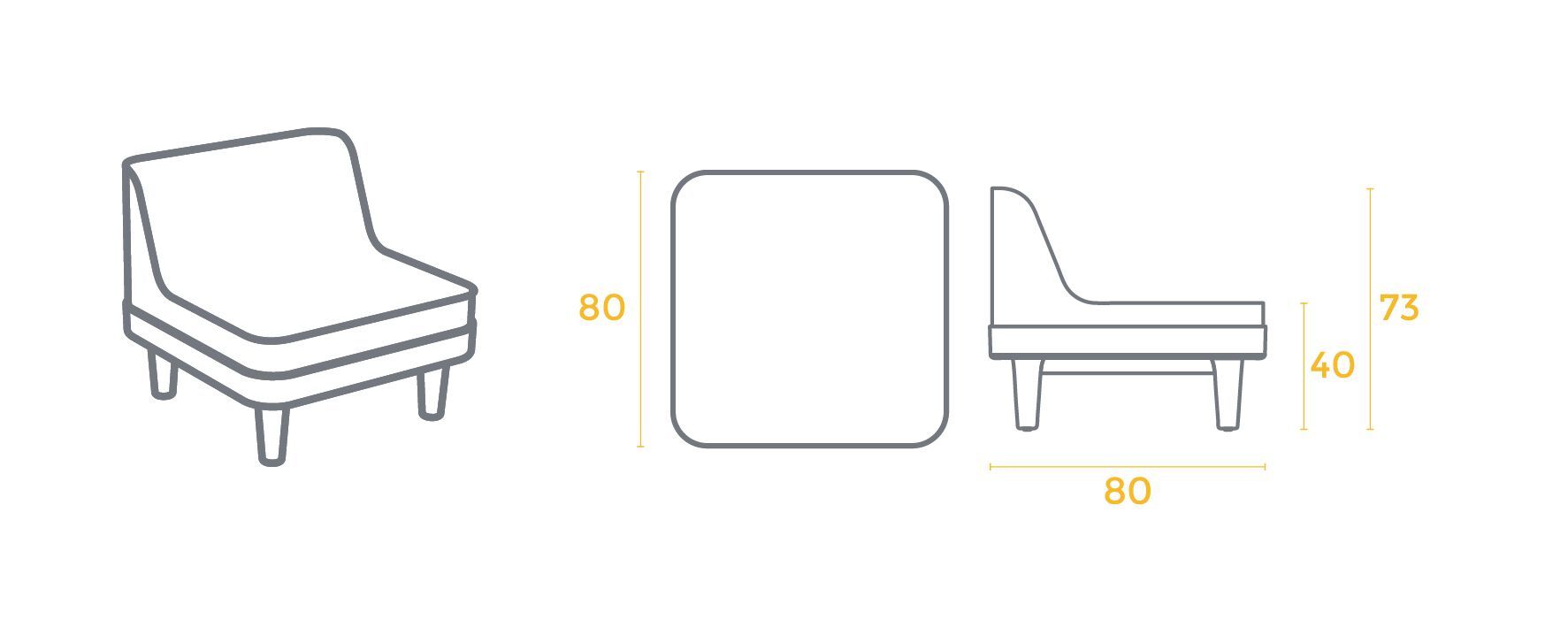 Модульный диван с пенопластовым покрытием SIXINCH OFFSHORE ARCH-00097661 - Вид №7