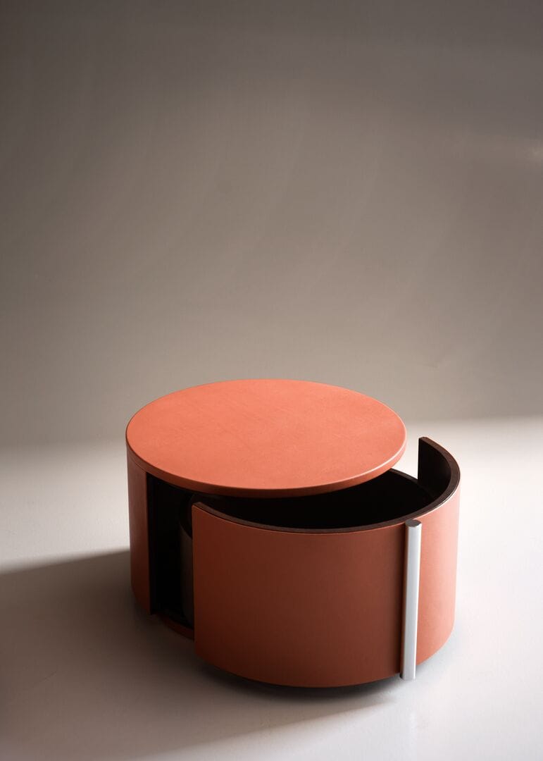 Круглый кожаный прикроватный столик Baxter BESIDE ARCH-00047813 - Вид №3