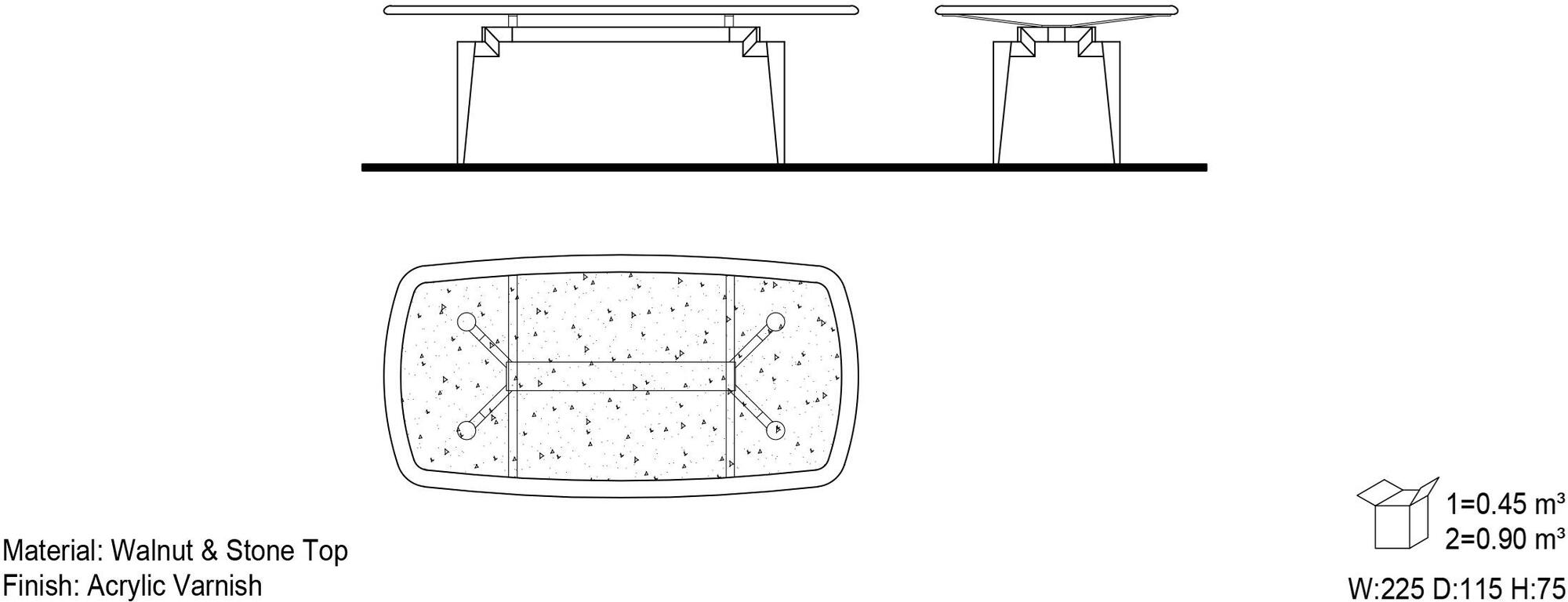 Mobi Прямоугольный стол из дерева и мрамора Nikea sun-id-1354429 - Вид №4