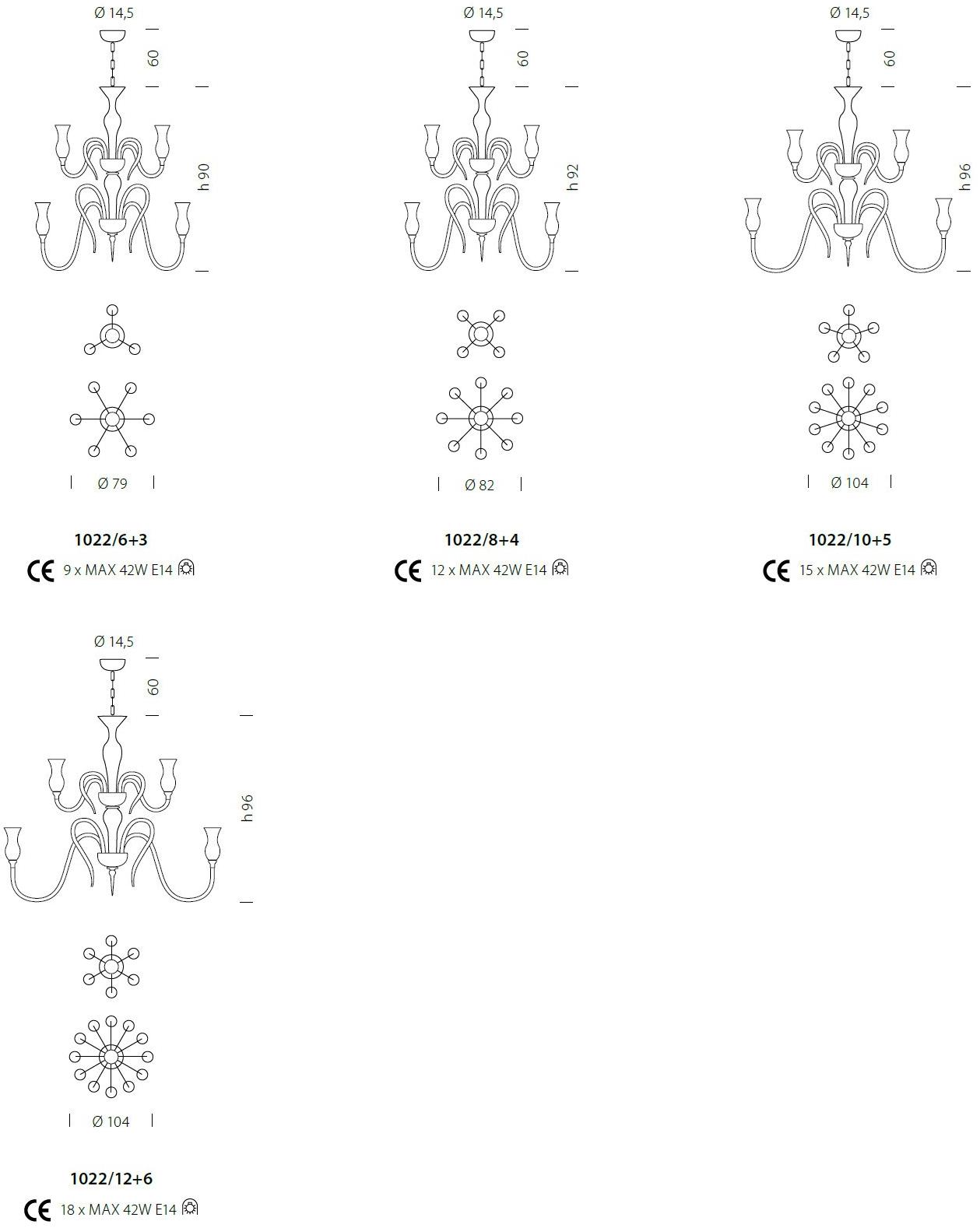 Sylcom Люстра из дутого стекла Teodato 1020/1022 - Вид №11
