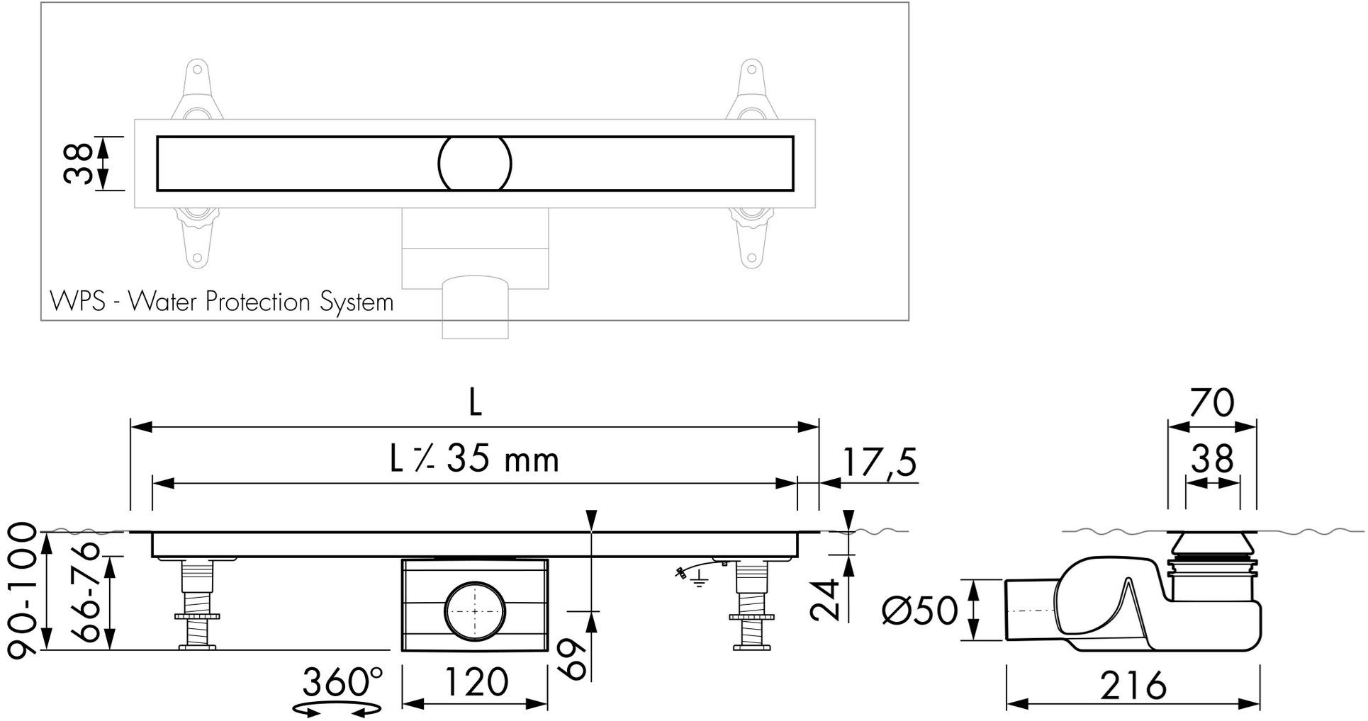 ESS Easy Drain Трап для душа из нержавеющей стали Xs sun-id-1360627 - Вид №11