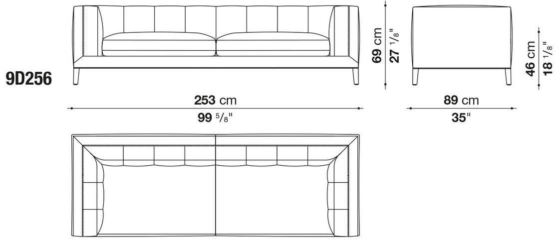 Maxalto 3-х местный кожаный диван Dives sun-id-1439762 - Вид №2