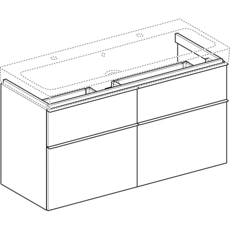 841421000 Шкафчик для раковины Geberit iCon, с четырьмя выдвижными ящиками Geberit  - Вид №1