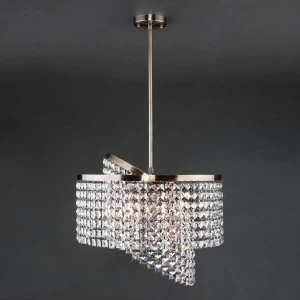 Подвесная люстра Eurosvet 10090/5 античная бронза/прозрачный хрусталь Strotskis EUROSVET ДИЗАЙНЕРСКИЕ, LEONI 00-3887535 Бронза;прозрачный