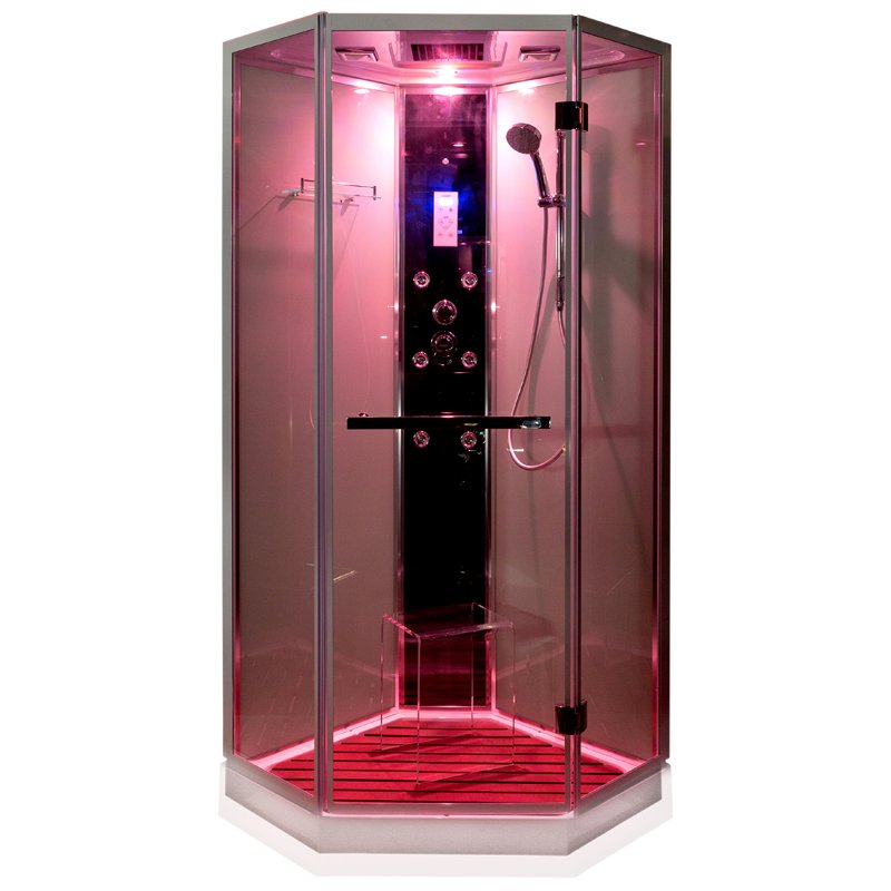 L 801 с гм. и эл. BLACK Душевая кабина DETO Серия L Z900 VOGUE (меняющая прозрачность) - Вид №8