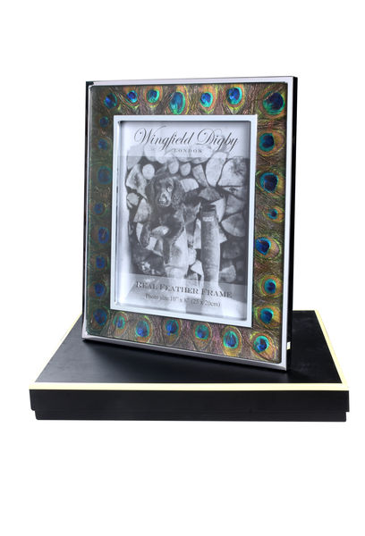 GWWD010 Павлинье перо и стеклянная фоторамка 10 х 8 ijlbrown 