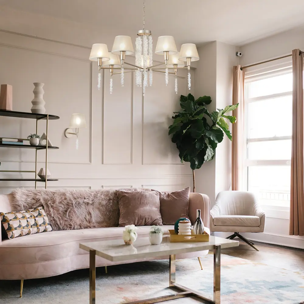 Люстра подвесная Charuel 60148 7 ламп 13 м² цвет золотой Eurosvet STLM-2112723 - Вид №6