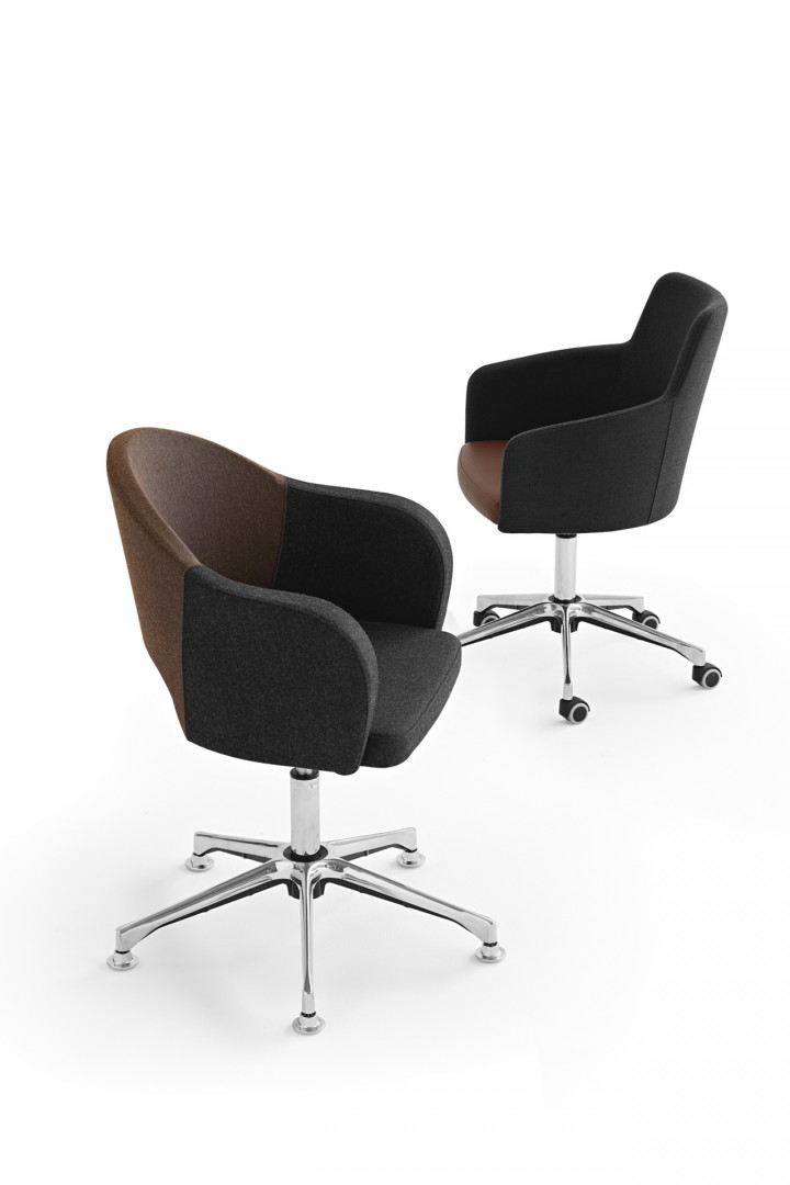 Agatha 046-DP Вращающееся кресло с алюминиевой рамой с 5 направлениями. Сиденье и спинка мягкие. Et al. Agatha - Вид №3