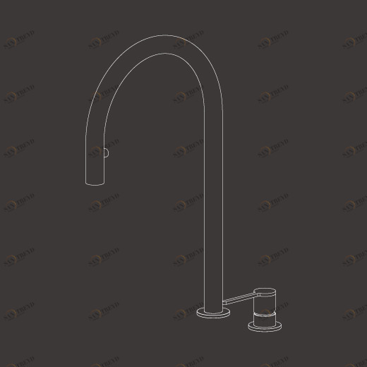 два отверстия смеситель с поворотным носиком и выдвижная ручной душ  INV47 CEADESIGN 