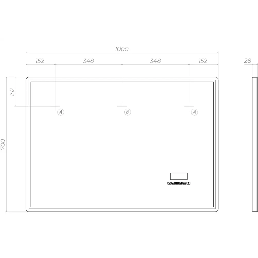 Зеркало для ванной Vigo Milos Media с подсветкой и подогревом 100x70 см 83685375 STLM-2177872 - Вид №9