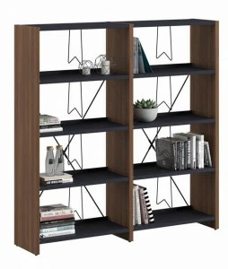 Ersa Отдельно стоящий настенный книжный шкаф из меламина и металла