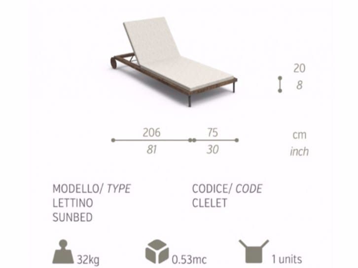 Садовая кровать из тикового дерева с колесами Talenti CleoSoft-wood ARCH-00097391 - Вид №4