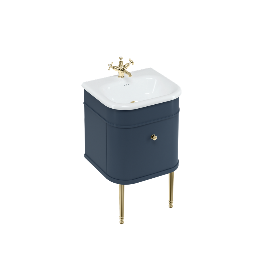 Burlington Chalfont Chalfont 550mm одинарный ящик - синий с синими ногами CH55B-CHLEGB  - Вид №3