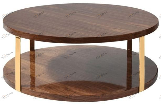 FRATO Низкий круглый деревянный журнальный столик  Ffu080004aab 