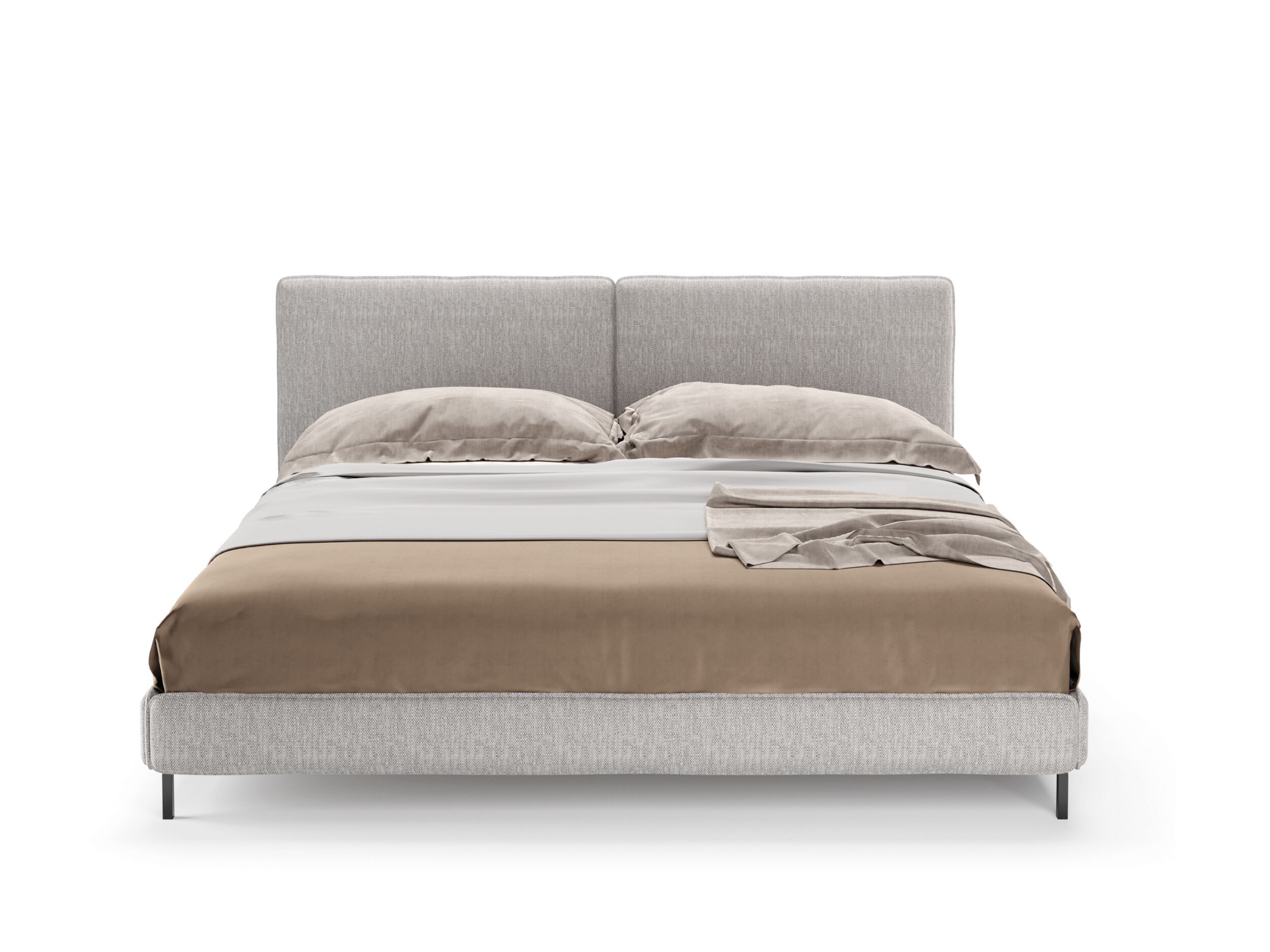 Двуспальная мягкая кровать из ткани PRADDY Metro ARCH-00118567