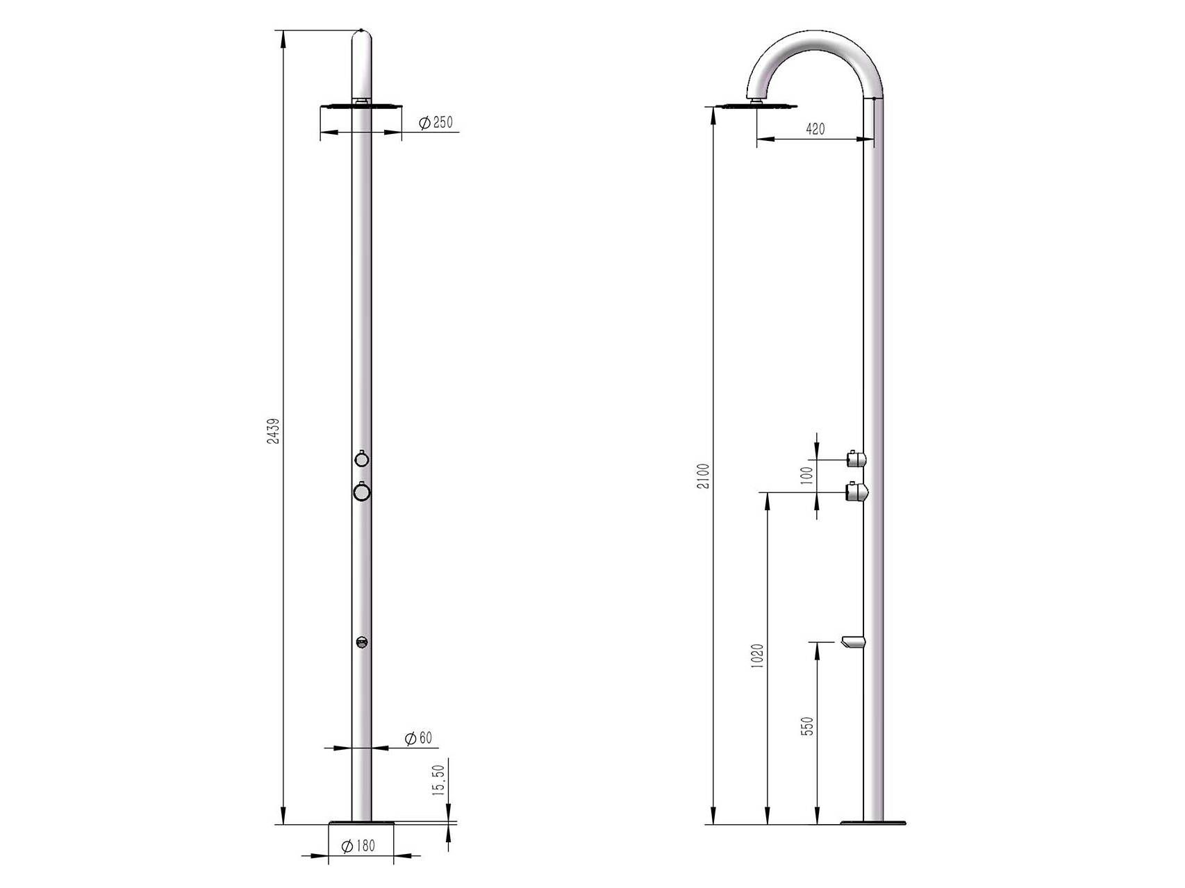 Открытый душ из нержавеющей стали с душем SINED PALAU ARCH-00038421 - Вид №15