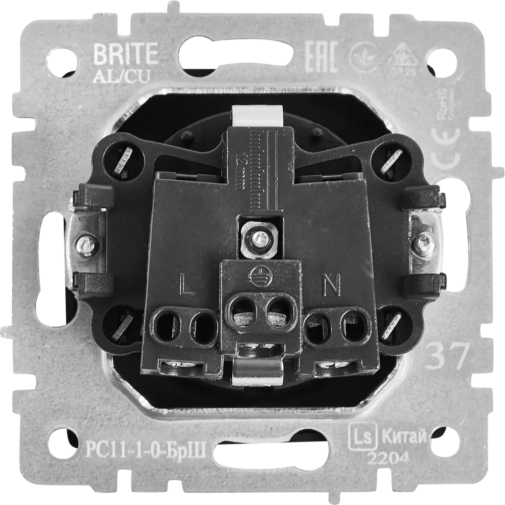 Розетка IEK Brite с заземлением в стальном исполнении 87761608 STLM-1386864 - Вид №3