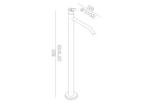 Однорычажный смеситель для ванны из нержавеющей стали Agape SQUARE ARCH-00086212 - Вид №2