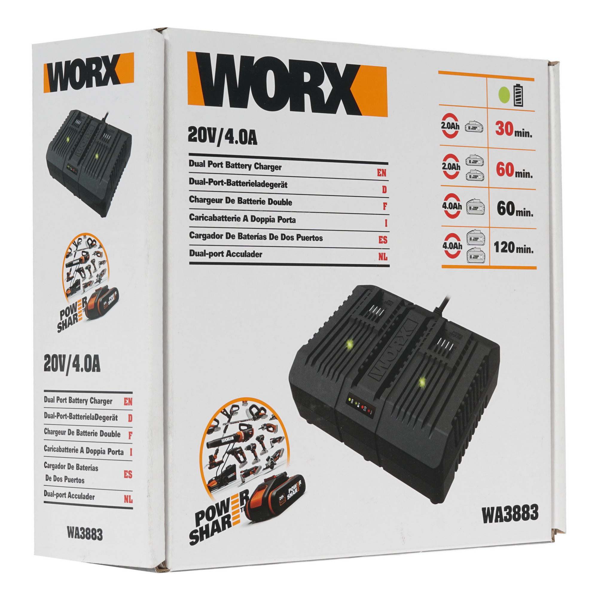 Зарядное устройство Worx WA3883 PowerShare 20V 8143093 STDN-0099268 - Вид №6