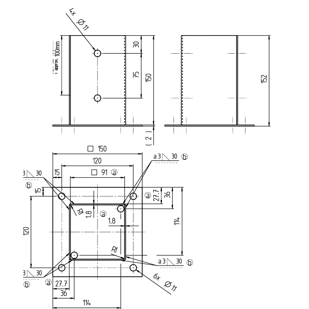 Основание колонны GAH ALBERTS JP 91x91x150 Santreyd STLM-2211243 - Вид №1