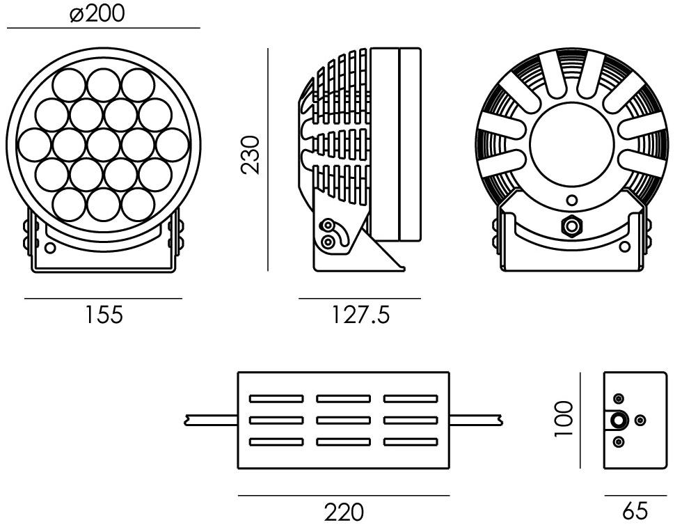 NEXO LUCE Регулируемый светодиодный проектор для улицы Projector nexo luce 2330 - Вид №2