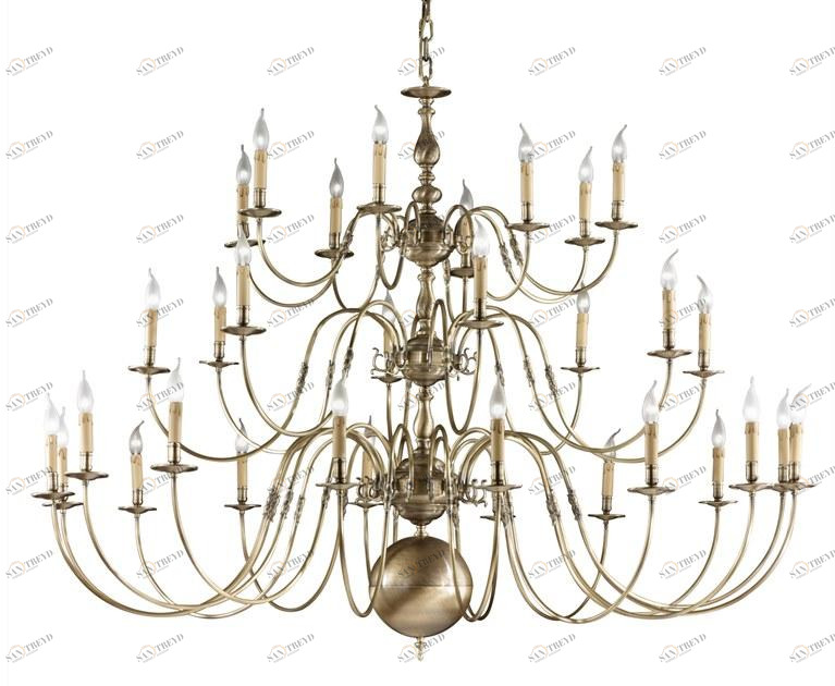 Possoni Illuminazione Антикварная бронзовая люстра Flemish 507/16+8+8 