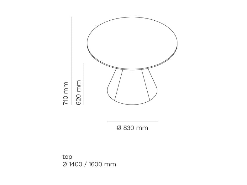 Круглый стол с коническим основанием Mara 250 CONE ARCH-00100578 - Вид №6