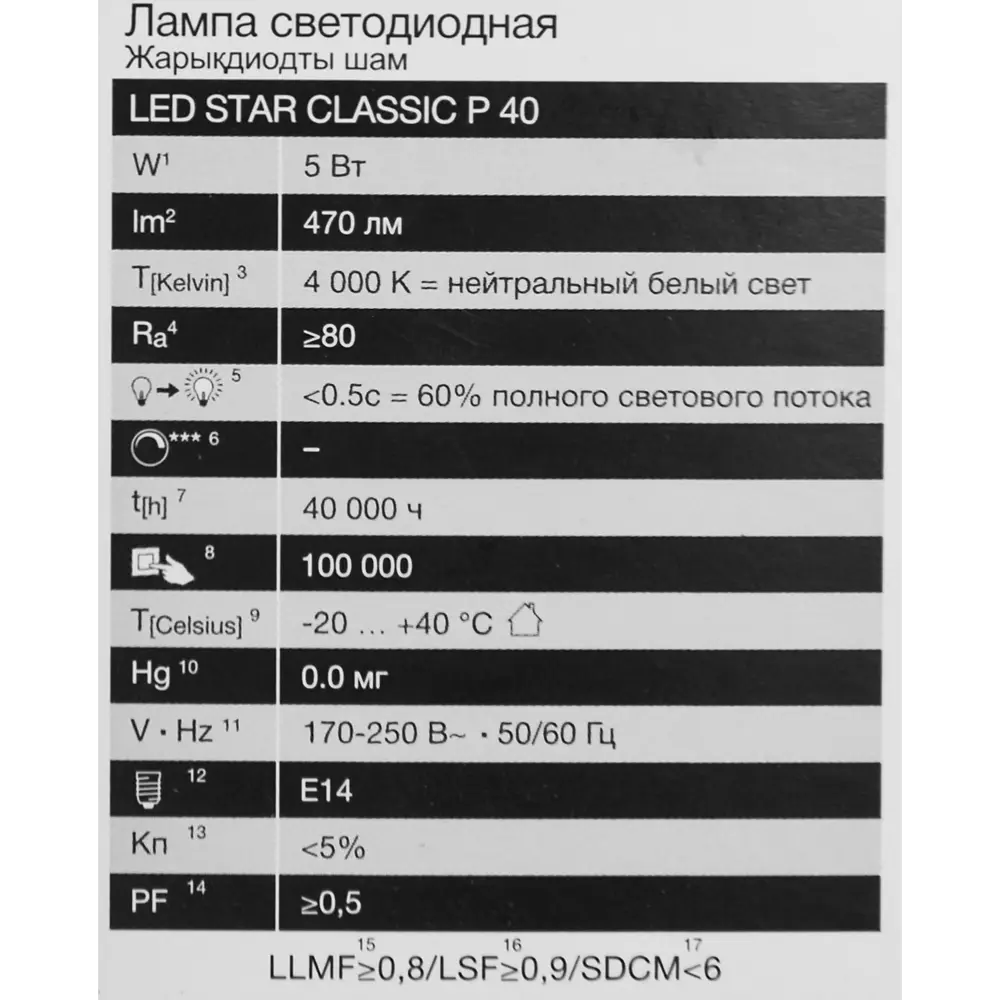 Лампа светодиодная Osram шар 5Вт 470Лм E14 нейтральный белый свет 85100607 STLM-2027862  - Вид №4