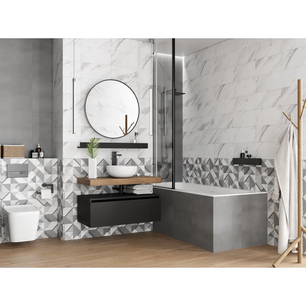 Плитка настенная Mersey Tetris A0554H24109 20x40 см 1.6 м² матовая цвет серый 89352883 STLM-2071342 Santreyd - Вид №7