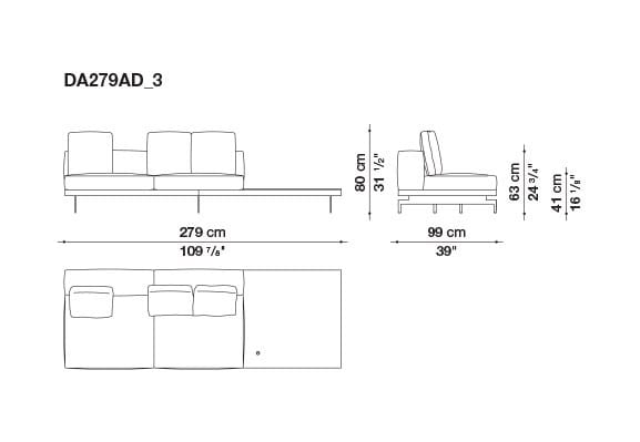 3-местный тканевый диван с полуостровом B&B Italia док ARCH-00061121 - Вид №93