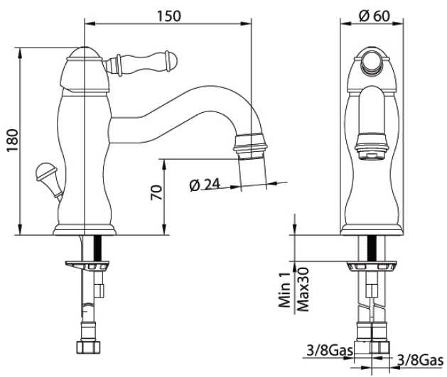 8508200000 Смеситель Bandini Antico Santreyd - Вид №3