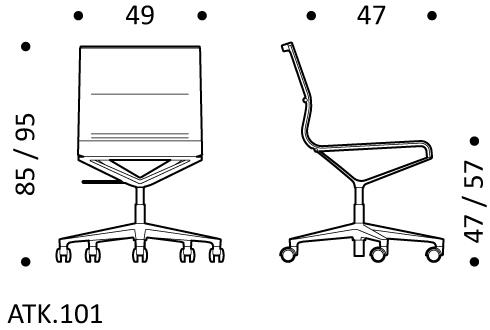 ICF Поворотный офисный стул из ткани с 5 спицами и подлокотниками Stick chair sun-id-1349929 - Вид №10