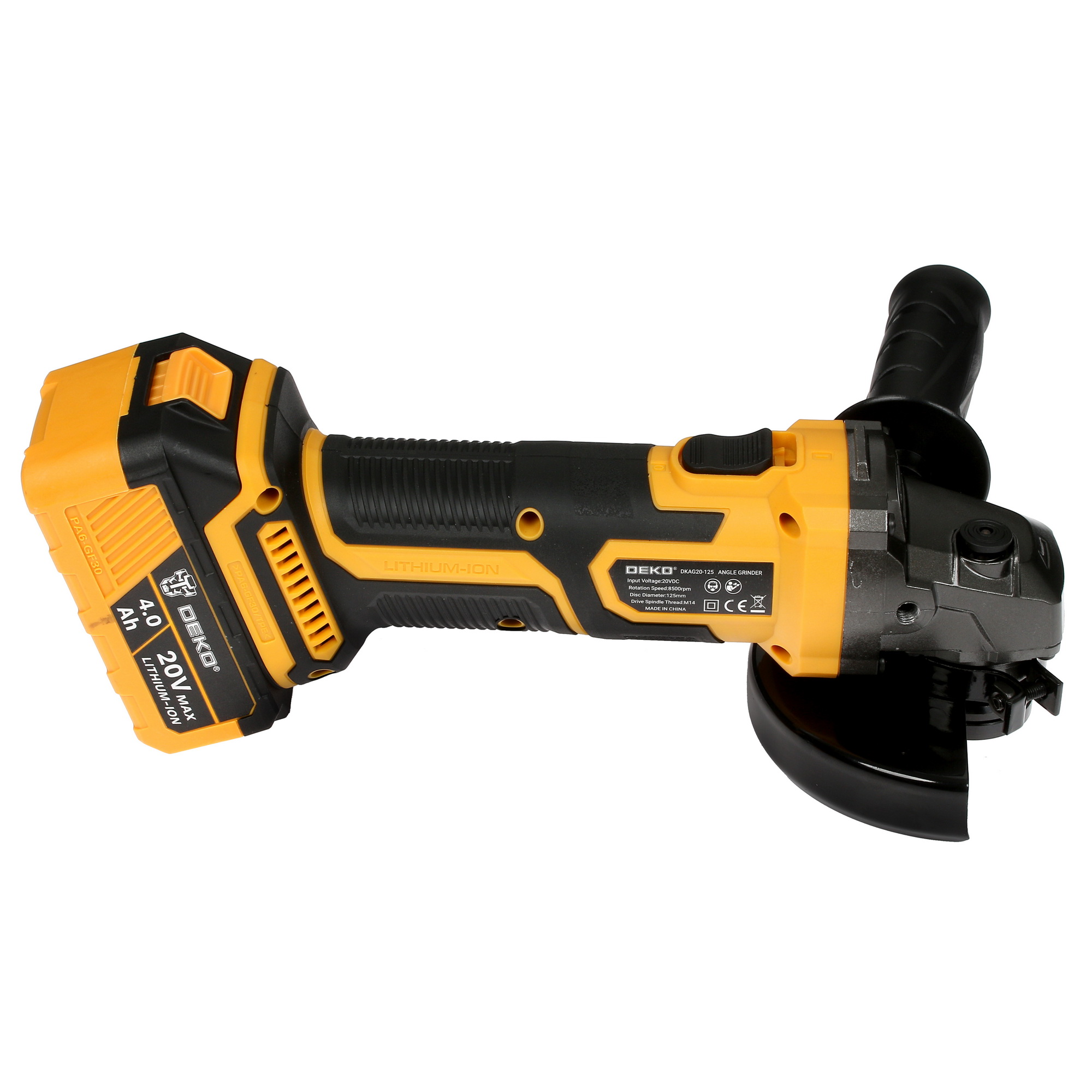 Углошлифовальная машина (УШМ) DEKO DKAG20-125 MAX 20V 5059950 STDN-0066988 - Вид №4