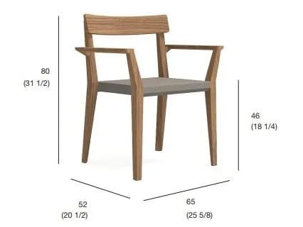 Стул для сада из тикового дерева с подлокотниками RODA Teka ARCH-00128968 - Вид №6