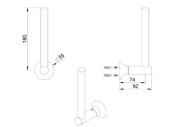 Запасной держатель рулона из хромированной латуни rvb TIMES ARCH-00004606