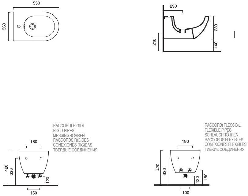 1bscrn00 Биде подвесное Canova royal CERAMICA CATALANO - Вид №4