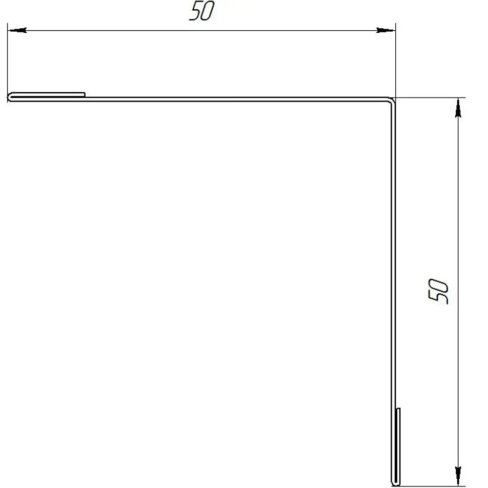 Планка для внутренних углов 50x50 мм 2 м 0.4 мм RAL 7024 серый Santreyd STLM-2048699 - Вид №1
