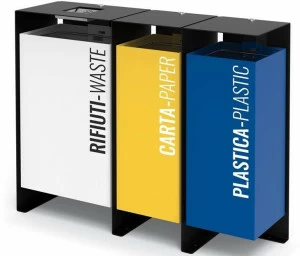 City Design Урна из оцинкованной стали с крышкой для раздельного сбора мусора