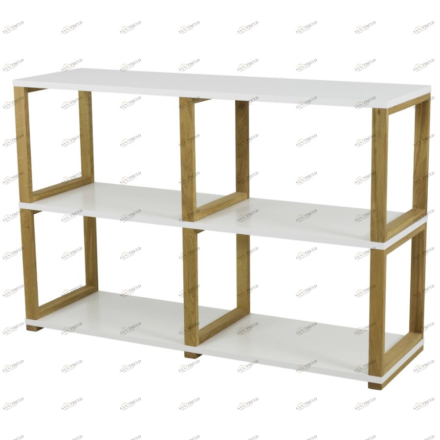 Стеллаж Tenzo Art, 80х120х36 см, дуб, белый 2322001
