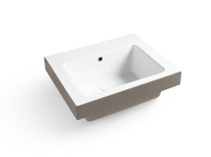 Прямоугольная керамическая раковина с переливом