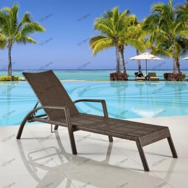 Шезлонг-лежак, искусственный ротанг A30A-W53 Brown AFINA  130453 Бежевый;коричневый 