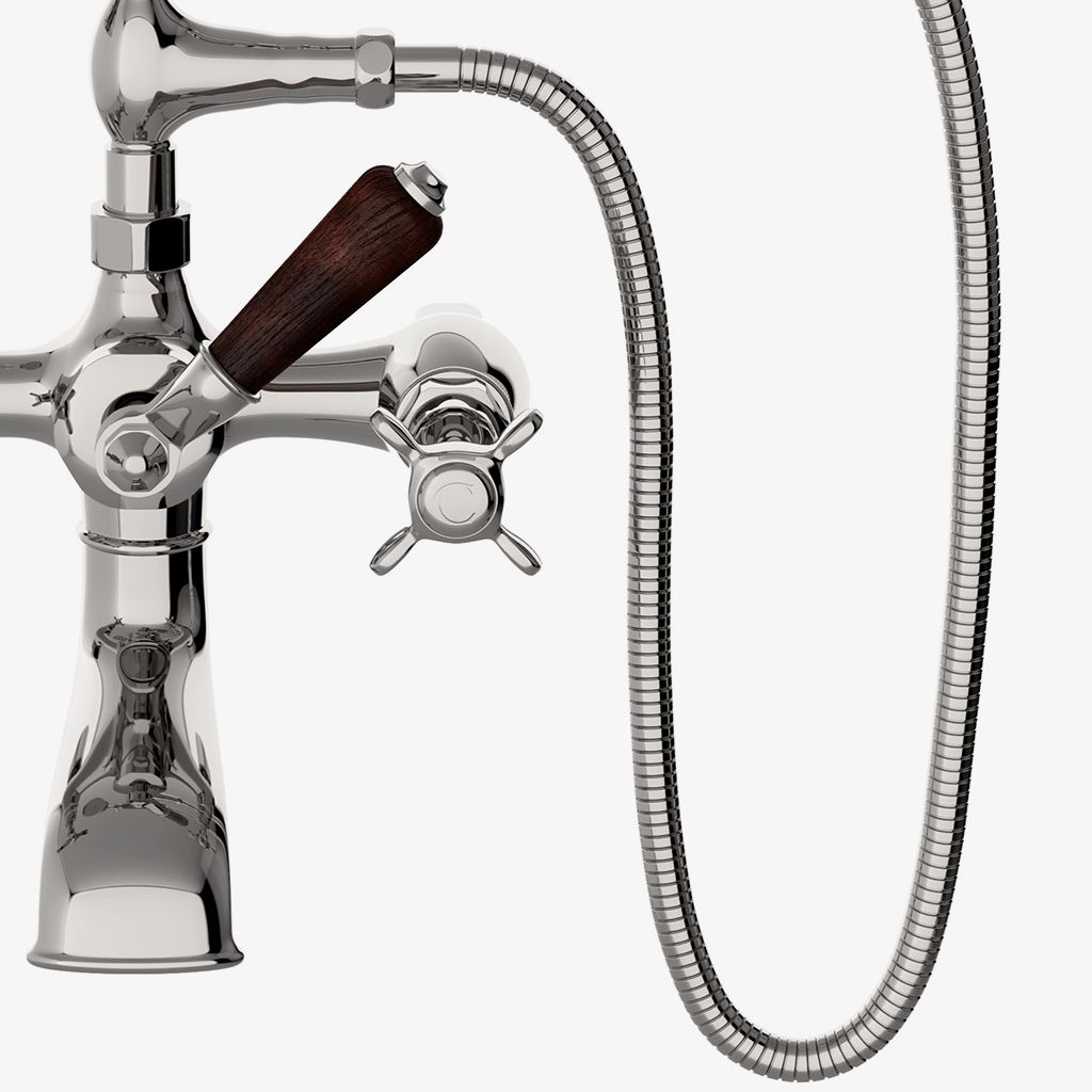 EAXT35 Наполнитель для ванн Easton Vintage Exposed, ручной душ из дуба и рычажный переключатель Waterworks  - Вид №1