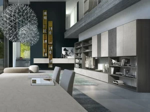 Presotto Модульная деревянная стенка для хранения с тумбой под ТВ Pari & dispari librerie