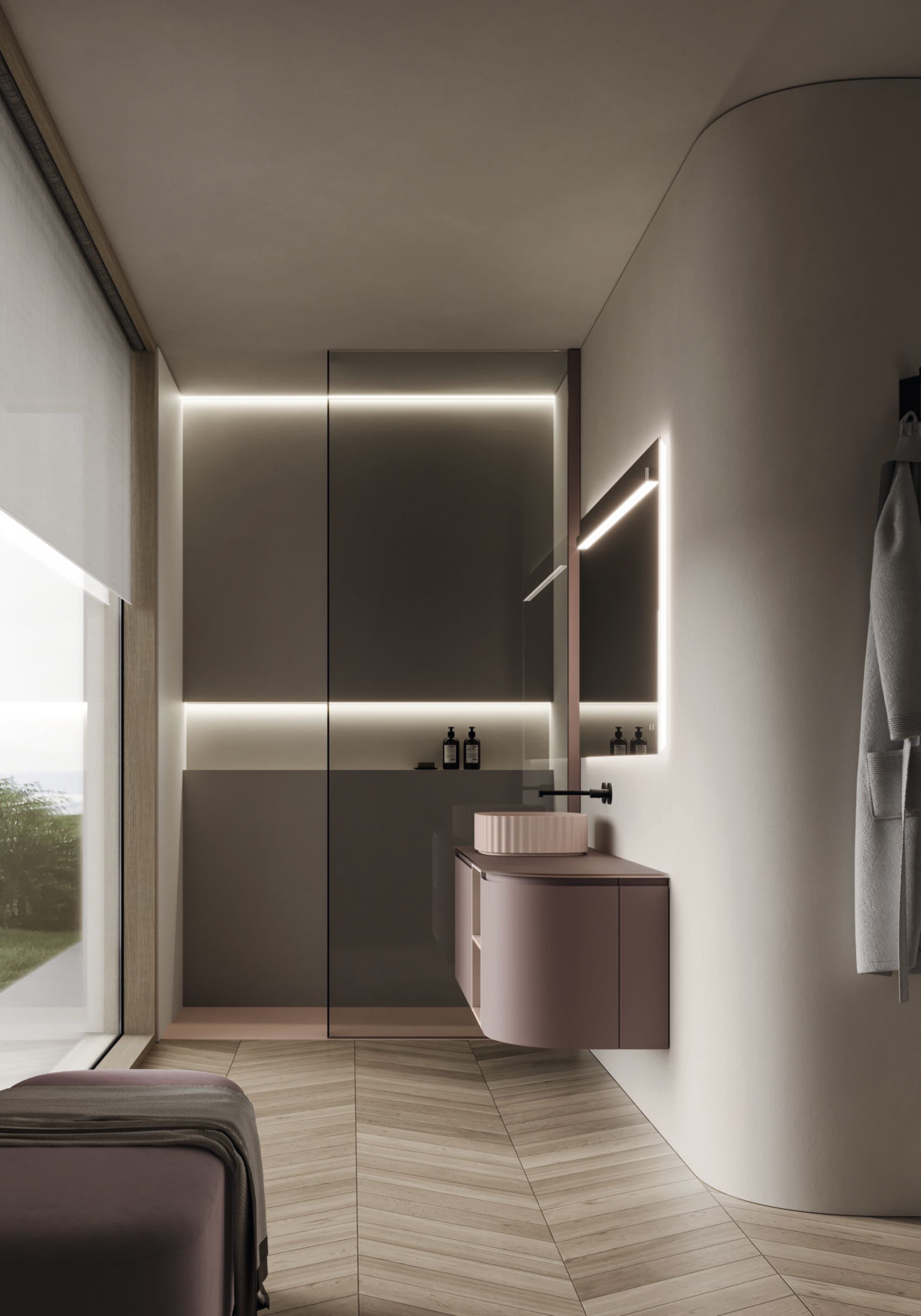 Подвесной туалетный столик с зеркалом Ideagroup Seventy Form ARCH-00027353 - Вид №3