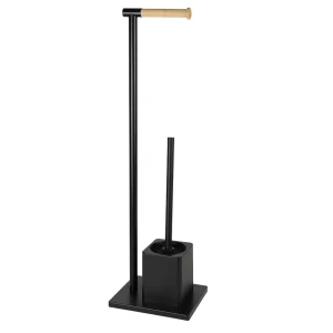 Стойка-ерш для унитаза арчи пластик/бамбук черный