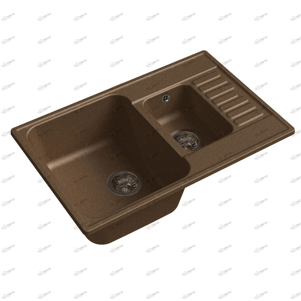 RQ377 шоколад Мойка кухонная прямоугольная Raiber 