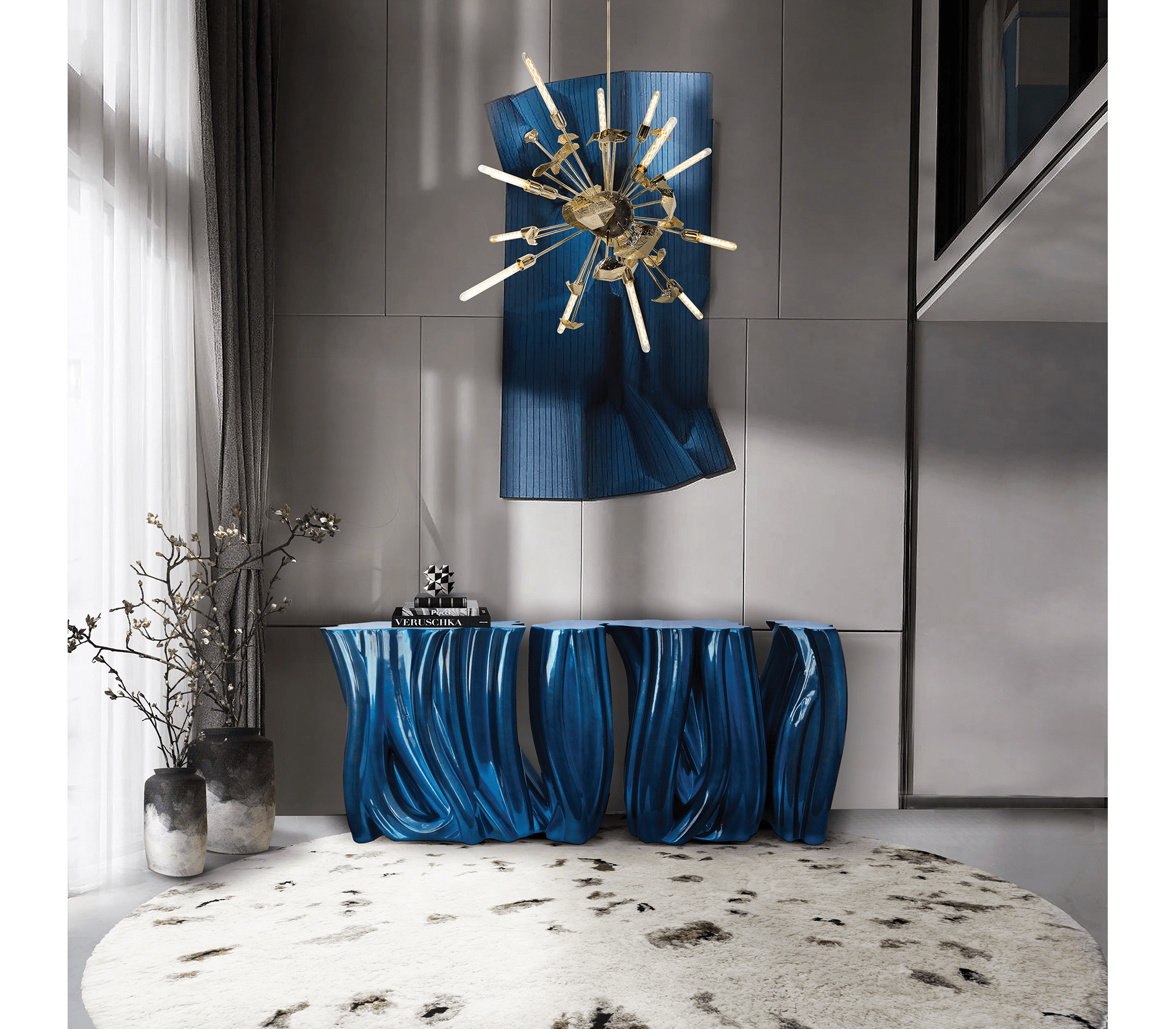 0-041 Монохромный синий буфет Boca Do Lobo  - Вид №3