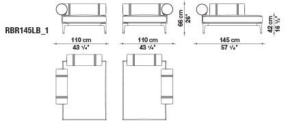 B&B Italia Outdoor Садовый диван из ткани с шезлонгом Ribes sun-id-1471587 - Вид №23