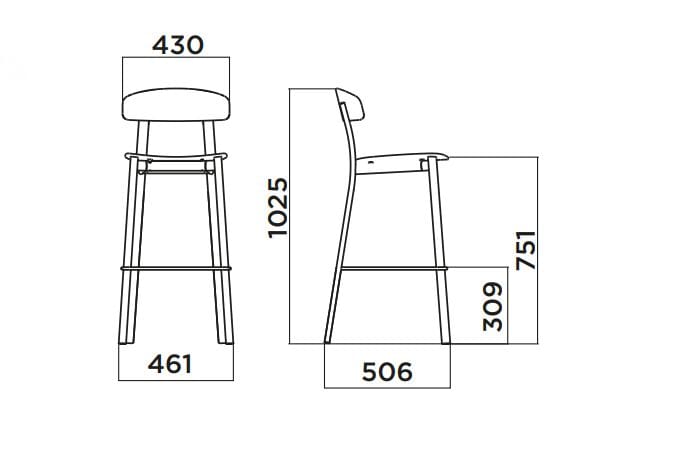 Высокий стул из полипропилена со спинкой Infiniti Feluca ARCH-00116572 - Вид №11