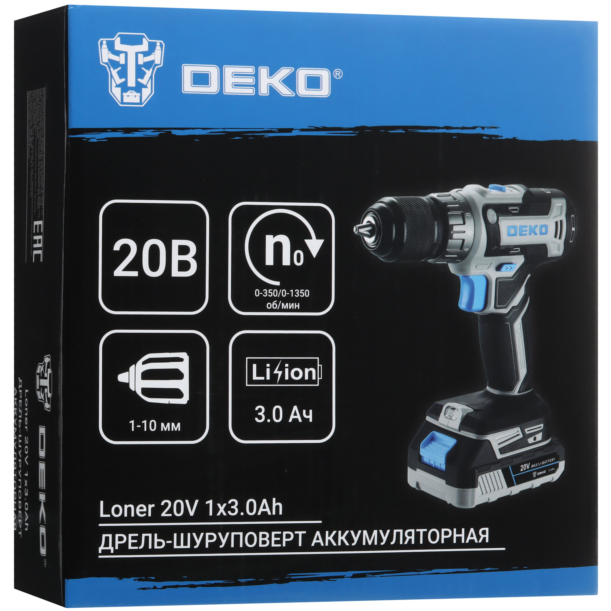Дрель-шуруповерт DEKO Loner 20V ONE + UNV 20V 5463217 STDN-0028483 - Вид №10